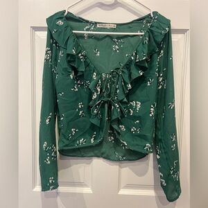 Cropped tie up floral camisol top nwot